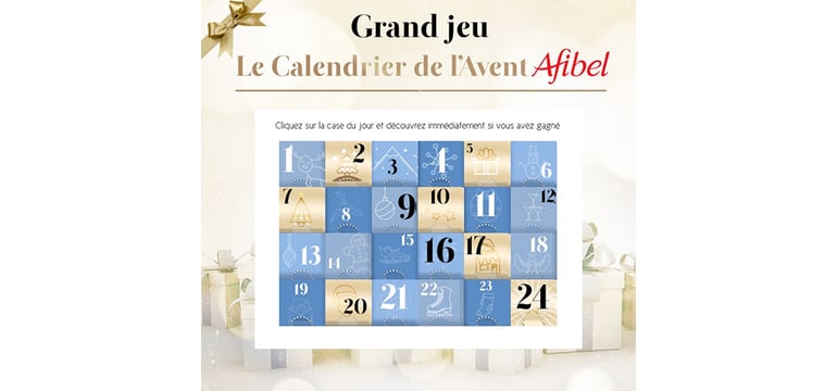 Jeu concours calendrier de l'avent réalisé par Afibel