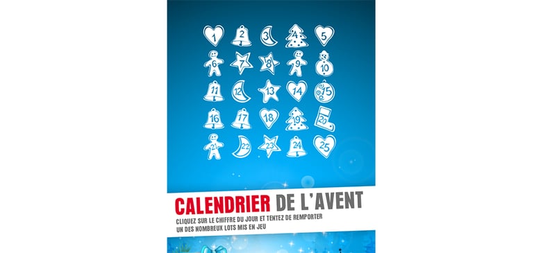 Jeu concours calendrier de l'avent créé par La Caisse d'Epargne