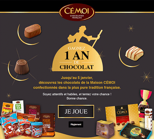 Le jeu concours de Cémoi met en avant les produits chocolats de la marque